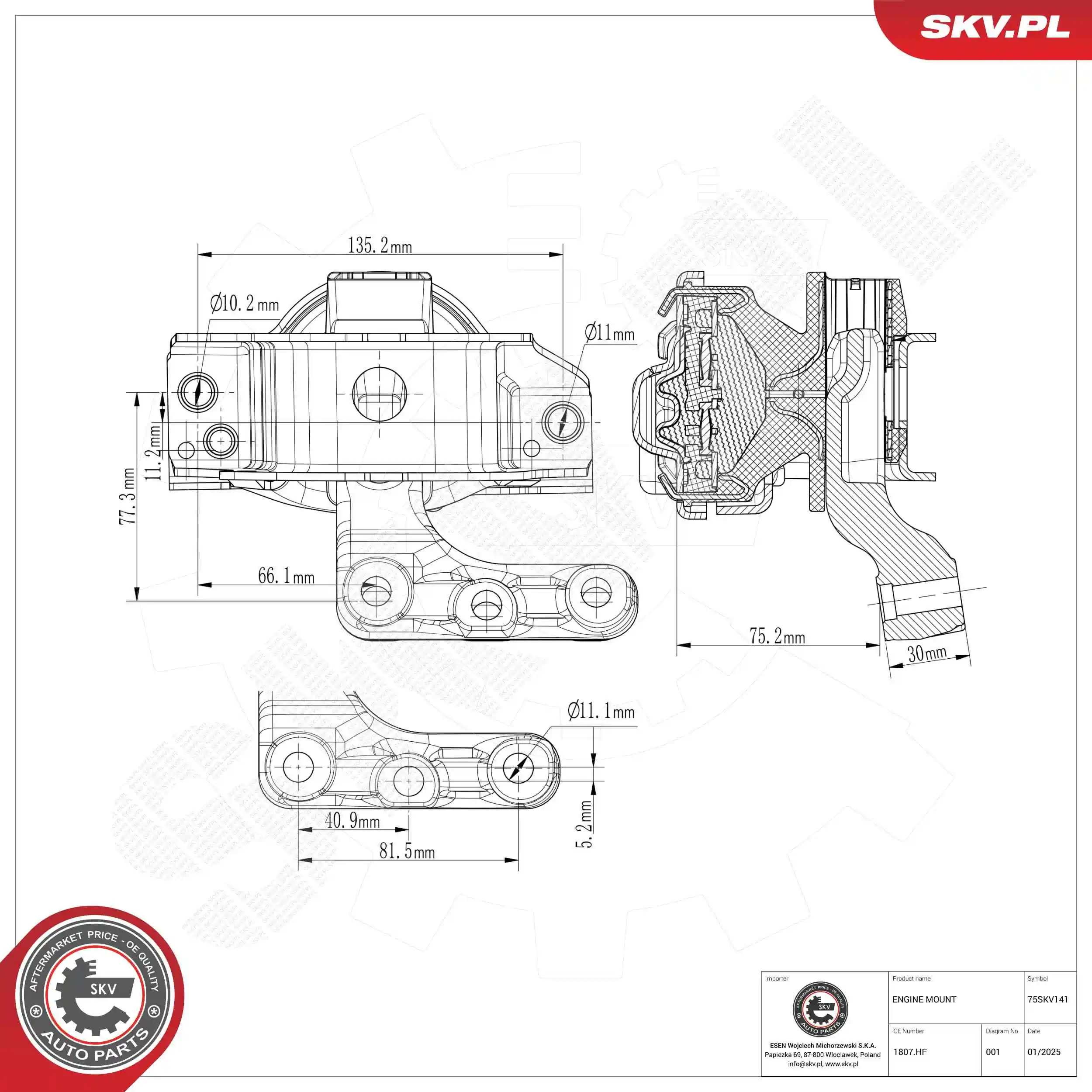 Mounting, engine